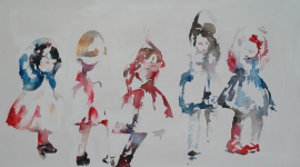 painting titled one in five by artist Yvonne Nevard