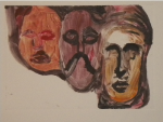 Monoprint titled After Munch 1 by artist Yvonne Nevard