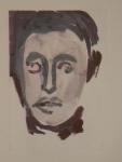 Monoprint titled After Munch 4 artist Yvonne Nevard