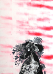 monoprint 'Black Dog Stripe Sky' by artist Yvonne Nevard