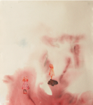monoprint 'Leap Frog' by artist Yvonne Nevard