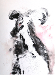 monoprint 'Black Dog 01' by artist Yvonne Nevard