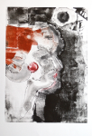 monoprint 'Black Sun 01' by artist Yvonne Nevard